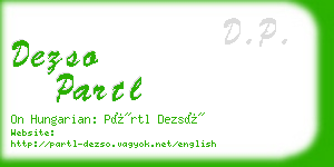 dezso partl business card